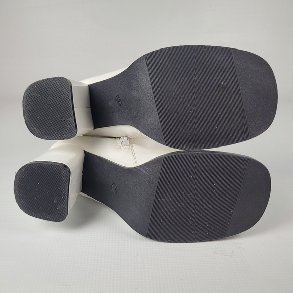 Funtasmas Women's Gogo300 Wide Calf White Boots Patent Leather Size 7 - Picture 11 of 12